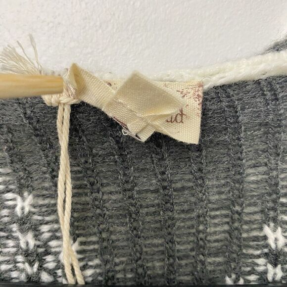 New Hem &Thread Womens Open Front Long Hooded Cardigan Gray White Size Small - Picture 5 of 12